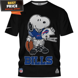 Buffalo Bills Snoopy Play Football Black TShirt, Buffalo Bills Gifts for Men  Best Personalized Gift  Unique Gifts Idea