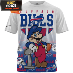 Buffalo Bills x Mario Champion Fullprinted TShirt, Perfect Buffalo Bills Gift for Every Fan  Best Personalized Gift  Uni
