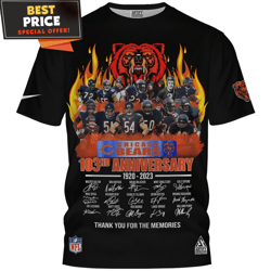 Chicago Bears 103 Anniversary Dream Team Signed TShirt, Best Chicago Bears Gifts  Best Personalized Gift  Unique Gifts I