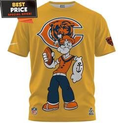 Chicago Bears x Popeye Sailor Man Football Big Fan TShirt, Chicago Bears Gift  Best Personalized Gift  Unique Gifts Idea