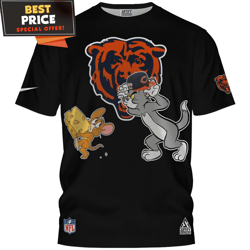 Chicago Bears x Tom and Jerry Bears Fan TShirt, Cool Chicago Bears Gifts  Best Personalized Gift  Unique Gifts Idea