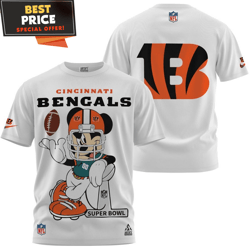 Cincinnati Bengals Mickey Champions Super Bowl Cup TShirt, Cincinnati Bengals Gift Ideas  Best Personalized Gift  Unique