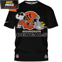 Cincinnati Bengals Snoopy and Woodstock Football Helmet TShirt, Gifts for Bengals Fans  Best Personalized Gift  Unique G
