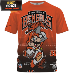 Cincinnati Bengals x Mario Champions Cup 3D TShirt, Ultimate Bengals Fan Gift  Best Personalized Gift  Unique Gifts Idea