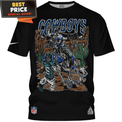 Dallas Cowboys Westernthemed Skull Touchdown Graphic Tshirt, Dallas Cowboys Gifts undefined Best Personalized Gift undefined Unique Gifts