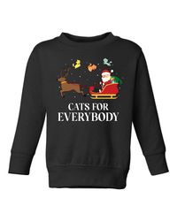 Cats For Everybody Santa Toddler Fleece Sweatshirt,Happy New year shirt, Valentine shirt, T-shirt