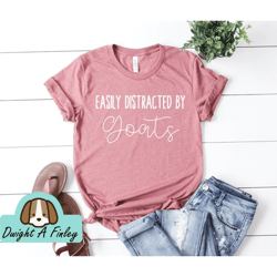 Easily Distracted By Goats Shirt Goat Yoga Tee I Love Baby Goats Funny Goat Lovers Gift Pygmy Goats farm goat lover