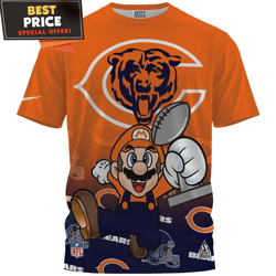 Chicago Bears x Mario Champions Cup AOP TShirt, Best Gift For Chicago Bears Fan  Best Personalized Gift  Unique Gifts Id