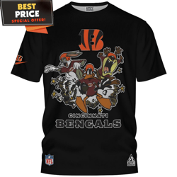 Cincinnati Bengals Looney Tunes Touchdown Tshirt, Gifts For Bengals Fans undefined Best Personalized Gift undefined Unique Gifts Idea