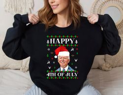 Santa Joe Biden Christmas Sweatshirt, Funny Happy th of July Unisex Sweater,Happy New year shirt, Valentine shirt, T-shi