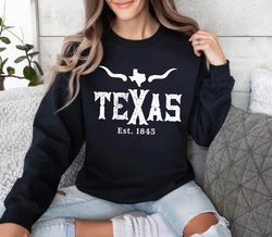Texas Sweatshirt, Vintage Texas Sweatshirt, Texas Established  Sweater,Happy New year shirt, Valentine shirt, T-shirt