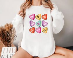 Valentines Day Sweatshirt, Conversation Hearts ,Happy New year shirt, Valentine shirt, T-shirt