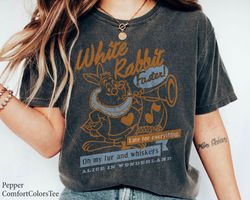 Alice In Wonderland White Rabbit Outlined Text Poster Shirt Walt Disney World Sh,Tshirt, shirt gift, Sport shirt