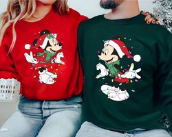Custom Couple Mickey And Minnie ChristmaLight Merry XmaShirt Family Matching Wal,Tshirt, shirt gift, Sport shirt
