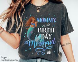 Custom Title Mommy Of The Birthday Mermaid Shirt Ariel PrincesBirthday Shirt The,Tshirt, shirt gift, Sport shirt