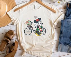 Disney Minnie Mouse ChristmaGift Bicycle Retro Distressed Shirt Family Matching ,Tshirt, shirt gift, Sport shirt