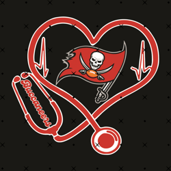 Tampa Bay Buccaneers Heart Stethoscope Svg, Nfl svg, NFL sport, NFL Sport svg, Sport NFL svg, Sport svg