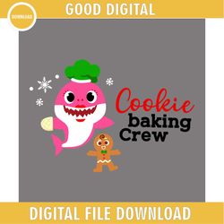 Cookie Baking Crew Christmas Purple Baby Shark SVG