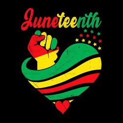 Juneteenth Heart Africa Fists Sublimation Png