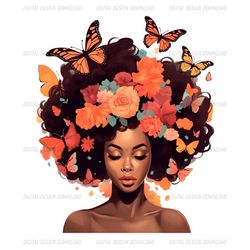 Floral Black Queen Butterfly Sublimation Png