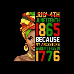 Juneteenth 1865 Because My Ancestors Weren't Free in 1977 Png