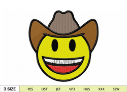 Emoji Emoticon Coboy Embroidery Design