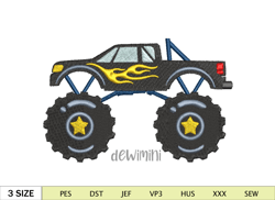 Monster Truck Embroidery Designs