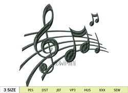 Music Notes Embroidery Design