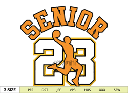 Senior Basketball Embroidery Design