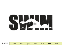 Swim Swimmer Swimming Embroidery Design