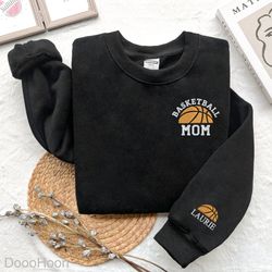 Custom Embroidered Basketball Mom Shirt, Embroidered Gift, Mother Embroidered
