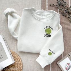 Custom Embroidered Softball Mom Shirt, Embroidered Gift, Mother Embroidered