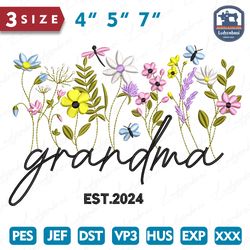 Floral Mama Embroidery Design, Family Vacation Embroidery