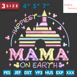Cartoon Castle Mothers Day Embroidery Design, Mothers Day Embroidery Design
