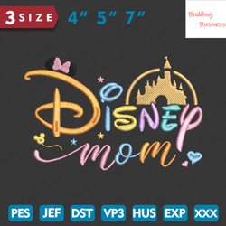 Mouse Cartoon Mom Embroidery Design, Mothers Day Embroidery Design