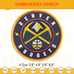 Denver Nuggets Logo Embroidery Designs