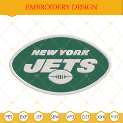 New York Jets Logo Embroidery Files, NFL Football Team Machine Embroidery Designs