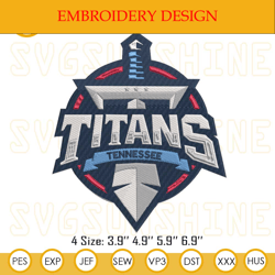 Tennessee Titans Logo Embroidery Files, Tennessee Titans Football Embroidery Design Files