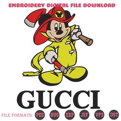 Gucci Fireman Mickey Emboridery Design Instant Download