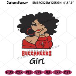 Tampa Bay Buccaneers Black Girl Embroidery Design File Download