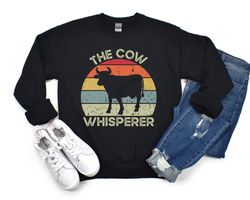 Cow Sweatshirt, Funny Gift for Cow Lover, Cowgirl Sweatshirt, Cow Mom Crewneck, Farm Animal Shirt, Retro Vintage Farmer,