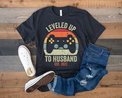 husband shirt, leveled up to husband, funny gift for husband, anniversary gift for him, gamer husband, leveling up to hu