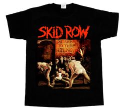 Skid Row Slave To The Grind 91 Short Long Sleeve Black T-Shirt