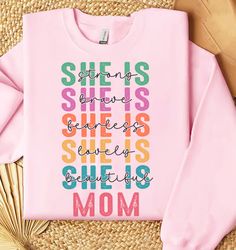 She is Mom Shirt, Retro Mother Shirt, Blessed Mom Shirt