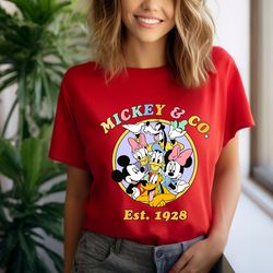 Vintage Mickey & Co Est 1928 Shirt, Retro Mickey and Friends Shirt, Disney Family T Shirts, Disney World Shirt, Disney
