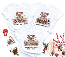 Personalized Santa Deer Matching Family Shirt, Santa Deer Shirt, 239