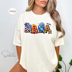Mama Cartoon Car Movie Shirt, Family Vacation Shirt, Retro M, 84
