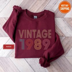 1989 Birthday Sweatshirt, 35th Birthday Sweatshirt, 6