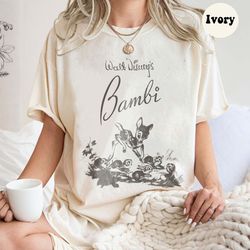 Comfort Colors Vintage Bambi Shirt, Disney Bambi Thumper Big Portrait Floral Retro Shirt, 13