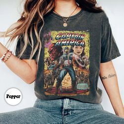 Vintage Captain America Comfort Colors Shirt,Avengers Family Tees, 86